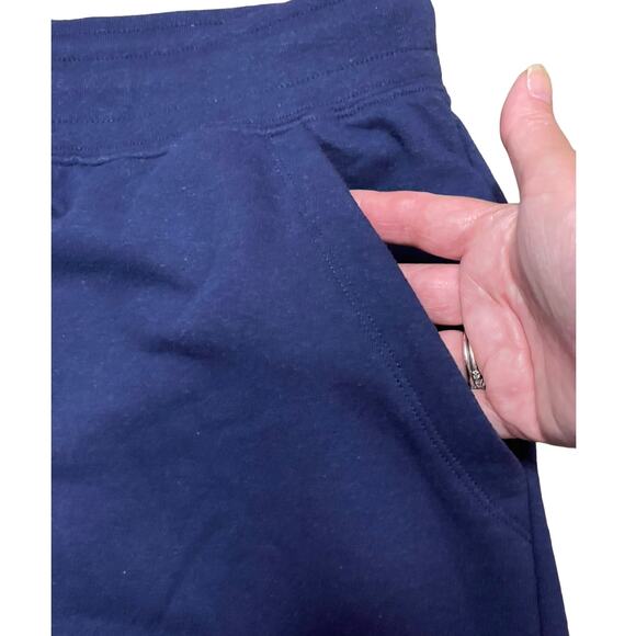 Hill House Home Unisex Navy Blue Drawstring Teddy Sweat Shorts Size Large NWT - Picture 3 of 6